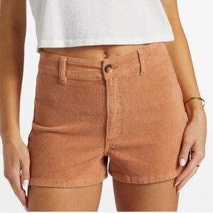 Billabong Women's High Waist Corduroy Shorts - Tan